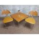 20th century French Art Nouveau Birdseye maple coffee table and chairs