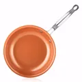 8/10/12 Inch Copper Non-Stick Fry Pan Cooking Pans for Egg Steak Fish Cooking Frying Fit General Use