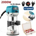 800W/2000W Electric Trimmer Router Woodworking Laminate Engraving Slotting Trimmer with 15 Router