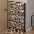 Simple And Easy Shoe Rack Folding Home Living Room Transparent Multilayer Cabinets Hallway Shelf