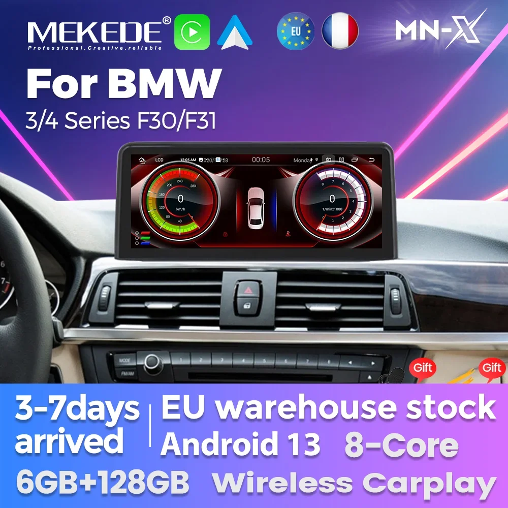 EU-Lager Android 14 Autoradio BT für BMW 3er F30 F31 F34 4er F32 F33 F36 Wireless Carplay Multimedia GPS Autoradio Auto GPS Multimedia Radio, 8-Kern DSP ohne DVD Player, 2Din Stereo Empfänger, DSP