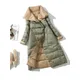 Winter Women 90% White Duck Down Jacket Long Thick Double Sided Coat Female Warm Double Breasted