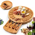 Bamboo Charcuterie Drawer Board Set Charcuterie Chopping Block Knives Bamboo Cheese Board With