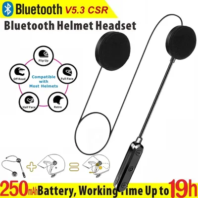 NYF Motorradhelm-Headset, kabelloser Bluetooth-Kopfhörer BT 5.3 mit Headset, Stereo-Musik, Image