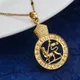 Gold Color Ethiopian Lion Pendant Necklace African Eritrea Trendy Round Chain Jewelry