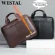 WESTAL 15 inch Laptop Bag for Men's Briefcases Genuine Leather Men's Executive Briefcase Portafolio