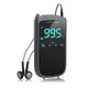 Portable Mini Radios Pocket AM/FM Receiver Stereo Speaker Rechargeable Radio with Alarm Clock for