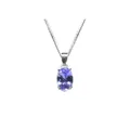 simple 925 silver tanzanite pendant 4mm*6mm and 5mm*7mm 100% natural tanzanite necklace pendant