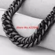 Granny Chic 9/11/13/16/20/22mm Length Stainless Steel Necklace BLACK Curb Cuban Chain Boy Men