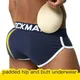 JOCKMAIL Push the cup men's underwear Gym Shapewear shorts 3D U convex sexy boxer brief Removable