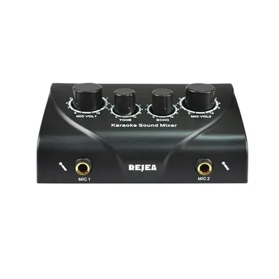 Tragbare Dual-Mic-Eingänge Audio-Sound-Mixer für Verstärker & Mikrofon Karaoke ok Mixer Adapter für TV-PC Smartphone-Verstärker