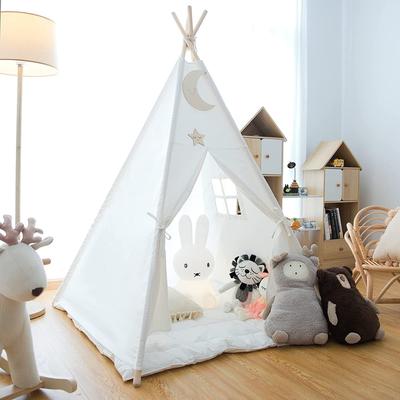 Foldable Teepee Tent for Kids Without Mat (White)