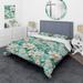 Designart "Bohemian Dream Emerald Dahlia Pattern" Cottage Bedding Covert Set With 2 Shams