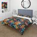 Designart "Artistic Gypsy Boho Pattern IV" Multicolor Floral bedding set with shams