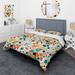 Designart "Fashion Yellow And Blue Polka Dot I" Green Modern Bed Cover Set With 2 Shams