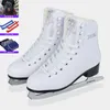 Echt leder Eiskunstlauf Schuhe profession elle thermisch warm verdicken Skates chuh mit Eis klinge für Kinder erwachsene Teenager