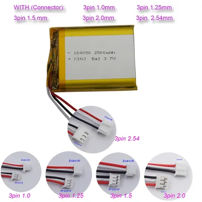 3 7 V 2500mAh 9 25 Wh Polymer Lipo Batterie Therm istor 3 Kabel jst 3-poliger Anschluss für