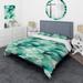 Designart "Seaglass Light Green Mosaic Coastal Pattern II" Modern Bed Cover Set With 2 Shams