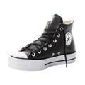 Sneaker CONVERSE "CHUCK TAYLOR ALL STAR PLATFORM LEATHER" Gr. 37, schwarz-weiß (schwarz, whit) Schuhe Schnürstiefeletten