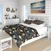 Designart "Fish Underwater Elegance Coastal Pattern I" Blue Abstract bedding covert set with 2 shams