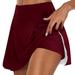 snowsong Skirts for Women Tennis Skirt Womens Casual Solid Tennis Golf Skirt Yoga Sport Active Skirt Shorts Skirt Mini Skirt Summer Skirts Dress Pants Wine Skirts M