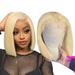 SUCS Hair Transparent Blonde Bob Wig Human Wigs for Black Women Short Bob Wig Pre Plucked(14 inch)