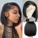 SUCS Bob Wig Human Hair 13x4 150% Density Frontal Bob Wig Black Bob Wig Short Bob Lace Front Human Hair Wigs Pre Plucked Straight Bob Human Hair Wig 10 Inch