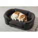 Scandinavian style Elevated Dog Bed Pet Sofa With Solid Wood legs and Black Bent Wood Back Cashmere Cushion Small Size