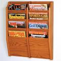 Cascade 8 Pocket Magazine Rack - Black Light Oak & Medium Oak