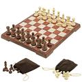 Magnetic Chess Set Folding Plastic Chessboard with Storage Bag Travel Lightweight Board Educational Toys Parlor Game Outdoor Portable Parent-Child Toy