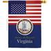 28 x 40 in. USA Virginia American State Vertical House Flag with Double-Sided Decorative Banner Garden Yard Gift