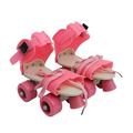 Children Adjustable Double Row Skating Patins Four Wheels Skates Shoes Children Gifts Size 25-32 (Pink)