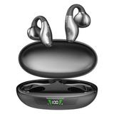Open Ear Sport Bluetooth Headphones Wireless Clip On Ear Sports Earphones Waterproof Sport Headphones 24H Playback LED Display Charging Case Wireless EarBuds for Smart Phone Computer Sports Gaming