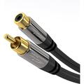 KabelDirekt â€“ RCA extension cable â€“ 6 ft â€“ extra break-resistant Hybid cable for brilliant sound quality (subwoofer/audio cable RCA male to female ideal for amplifier/HiFi analog & digital)
