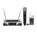 Dual Digital Channel Wireless Microphone with Headset Mic Set System - VHF Fixed Frequency