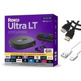 Roku Ultra LT (2023) HD/4K/HDR Dolby Vision Quad-Core Streaming Player with HDMI Cable Headphones Voice Remote w/ Private Listening Ethernet + Tigology Accessories