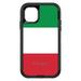 DistinctInk Case for iPhone 15 (6.1 Screen) - OtterBox Defender Custom Black Case - Italy Flag Red White Green - Show Your Love of Italy