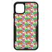 DistinctInk Case for iPhone 11 Pro MAX (6.7 Screen) - OtterBox Commuter Custom Black Case - Summer Vibes Floral Pattern Pink Green Orange