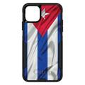 DistinctInk Case for iPhone 12 / 12 PRO (6.1 Screen) - OtterBox Commuter Custom Black Case - Red White Blue Cuban Flag Cuba