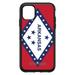 DistinctInk Case for iPhone 11 PRO (6.1 Screen) - OtterBox Symmetry Custom Black Case - Arkansas State Flag - US State Flag