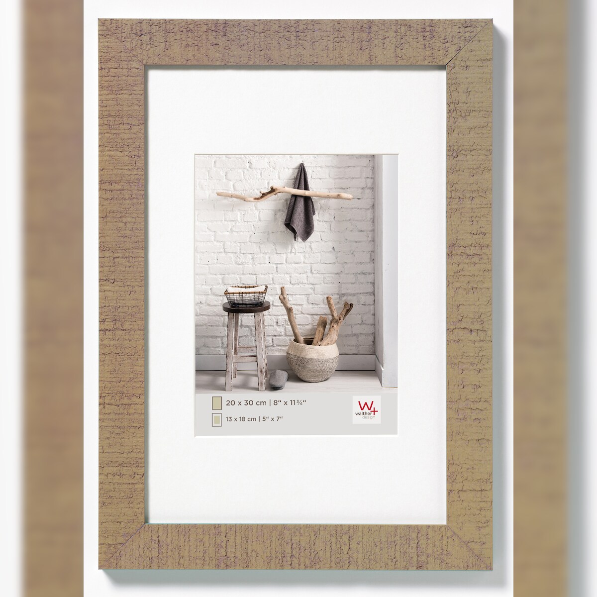 walther + design Home Holz Bilderrahmen 13x18 cm BEIGEBRAUN Image