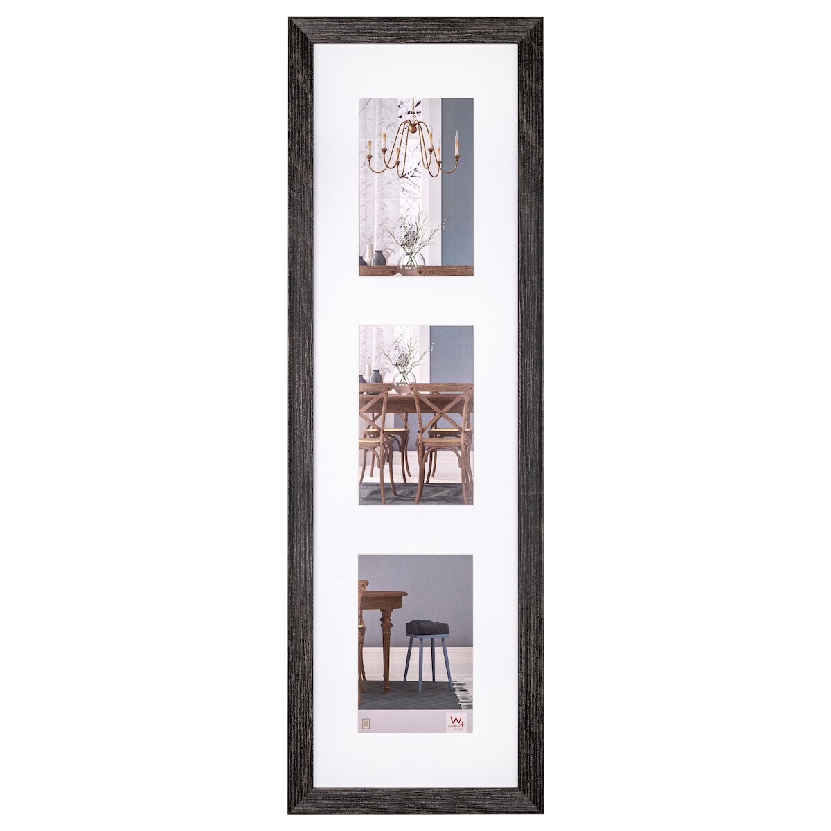 walther + design Fiorito Holz Galerie Bilderrahmen 3x 10x15 cm, DUNKELGRAU Image