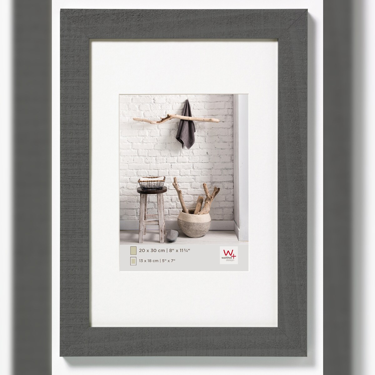 walther + design Home Holz Bilderrahmen 10x15 cm GRAU Image