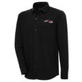 Men's Antigua Black Joe Gibbs Racing Steamer Button-Up Shacket