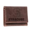 Brown Syracuse Orange Leather Tri-Fold Wallet