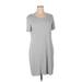 Daily Ritual Casual Dress - Shift Scoop Neck Short sleeves: Gray Dresses - Women's Size X-Large