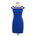 Bailey 44 Casual Dress - Sheath: Blue Solid Dresses - Women's Size Medium