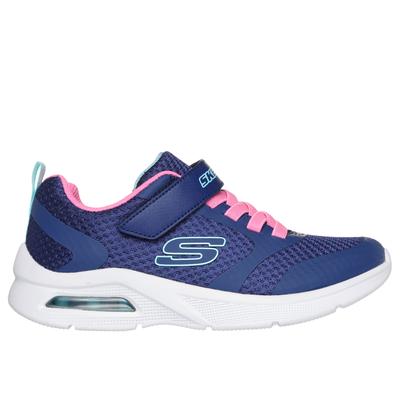 Skechers Girl's Microspec Max - Racer Gal Sneaker | Size 2.0 | Navy/Pink | Textile/Synthetic