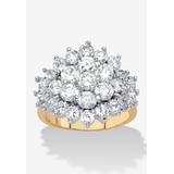 Women's 4.25 Cttw 18K Gold-Plated Cubic Zirconia Cubic Zirconia Cluster Cocktail Ring by PalmBeach Jewelry in Gold (Size 10)