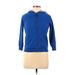 Lands' End Zip Up Hoodie: Blue Solid Tops - Women's Size 8